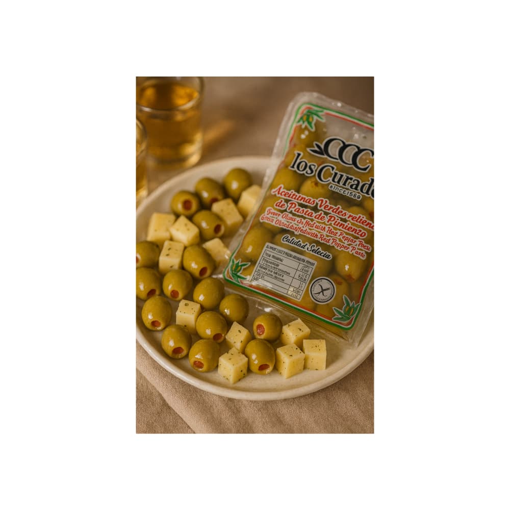 Aceitunas verdes rellenas de pasta de pimiento Los Curado (180 g / 6.35 oz) - 6
