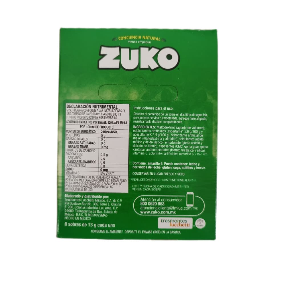 Refresco instantáneo sabor melón Zuko (104 g / 3.67 oz) - 2