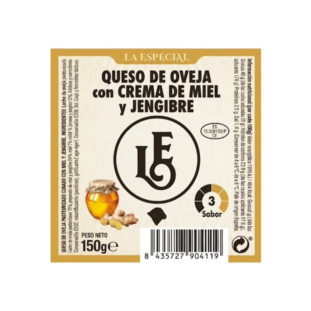 Queso de oveja con crema de miel y jengibre La Especial (150 g / 5.29 oz) - 2