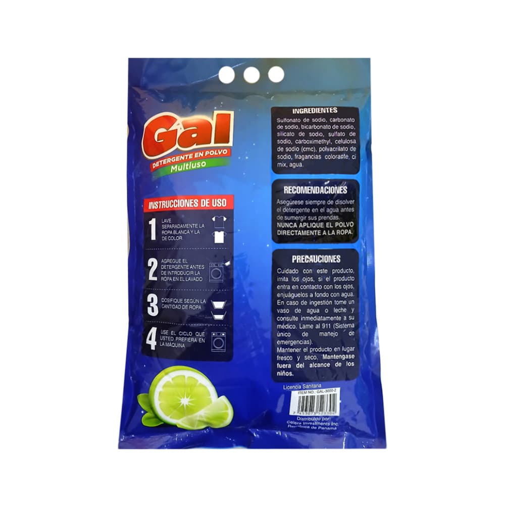 Detergente en polvo multiuso con aroma a limón Gal (500 g / 1.1 lb) - 3