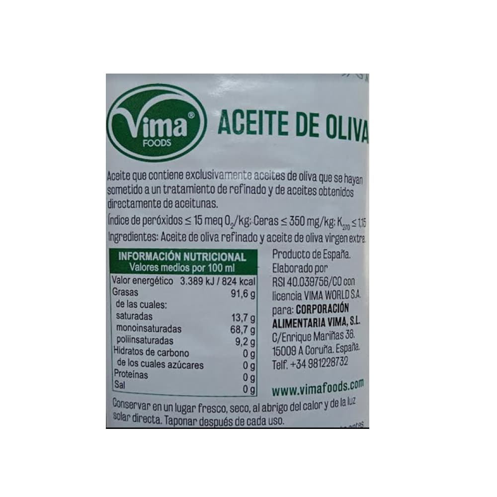 Aceite de oliva Vima Foods (1 L) - 4