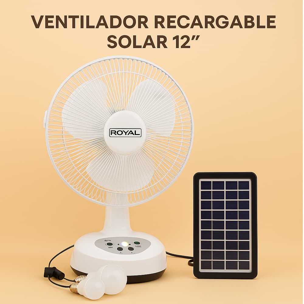 Ventilador blanco recargable 12" Royal RA12RSL - 6