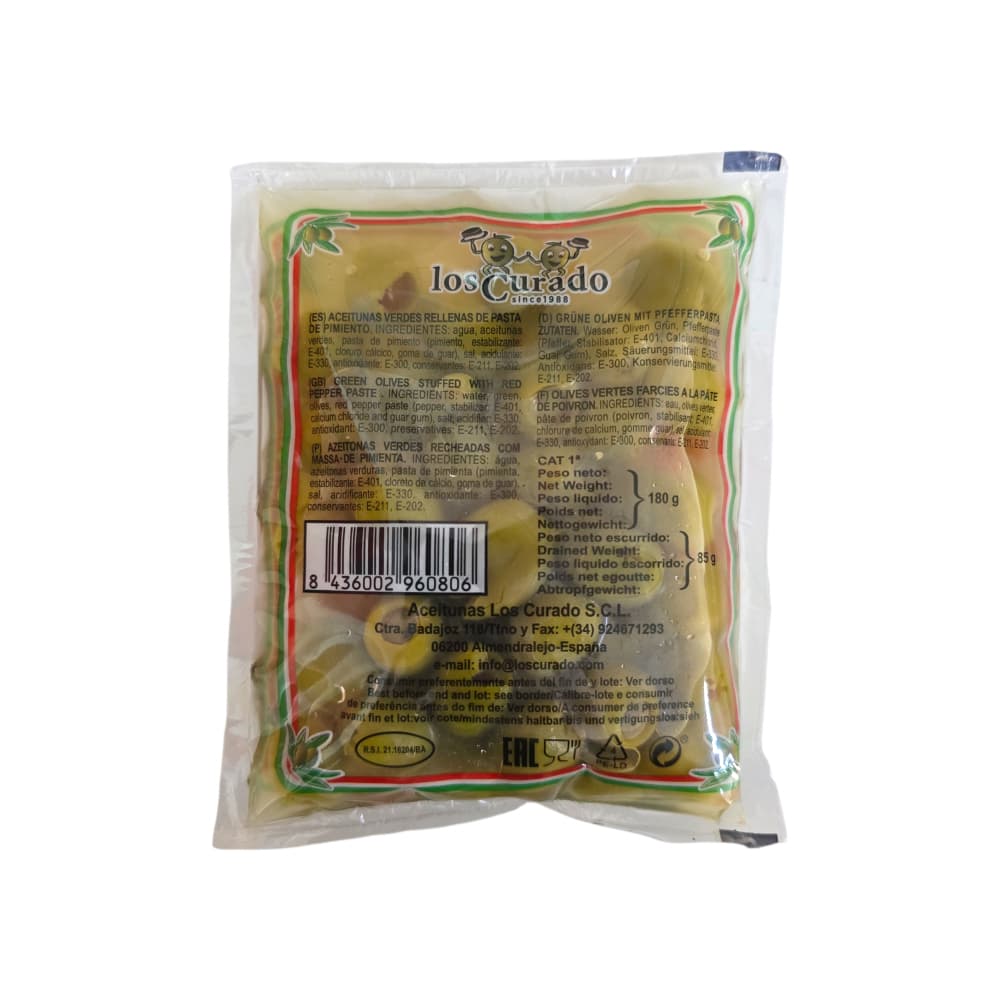 Aceitunas verdes rellenas de pasta de pimiento Los Curado (180 g / 6.35 oz) - 3