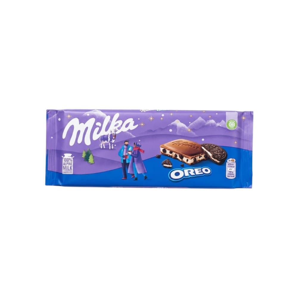 Tableta de chocolate con crema de leche y trozos de galletas de cacao Oreo Milka (100 g / 3.52 oz)
