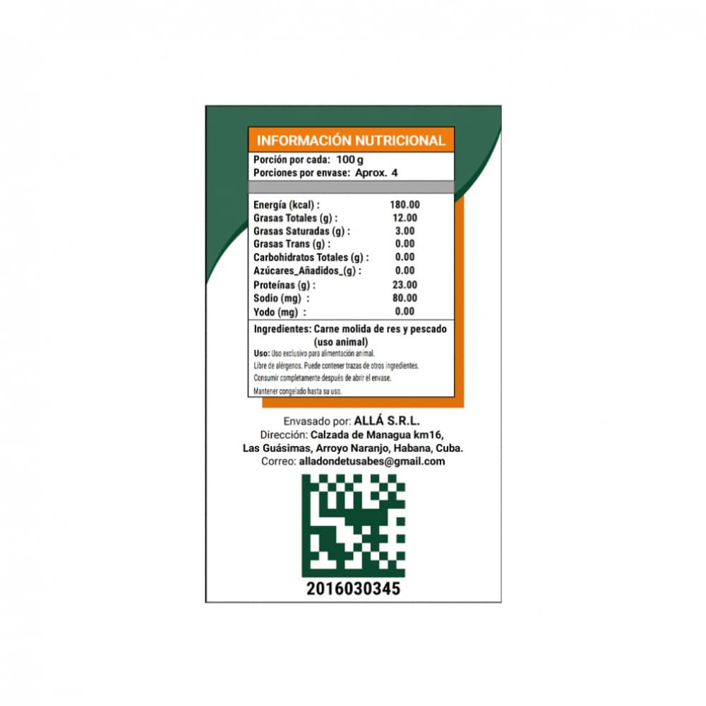 Picadillo de res y pescado para mascotas Allá (454 g / 1 lb) - 3