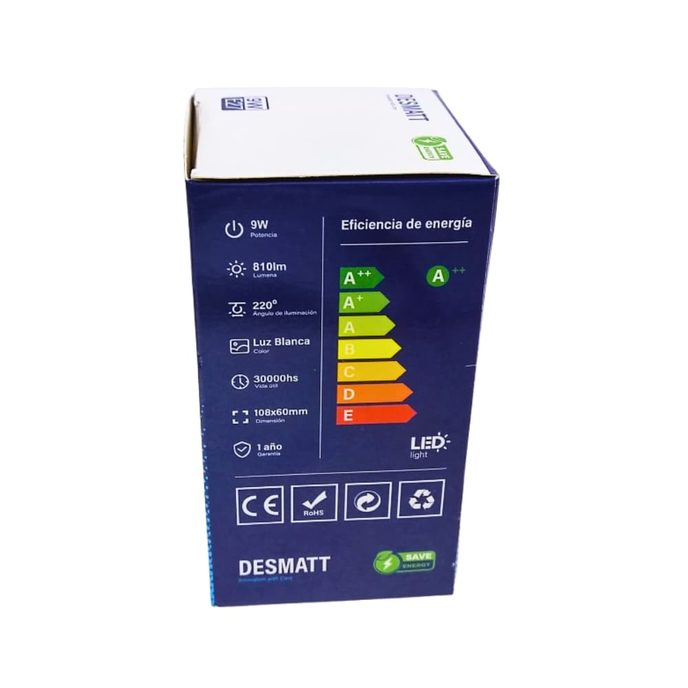 Bombillo LED - 9 W - Desmatt - 3