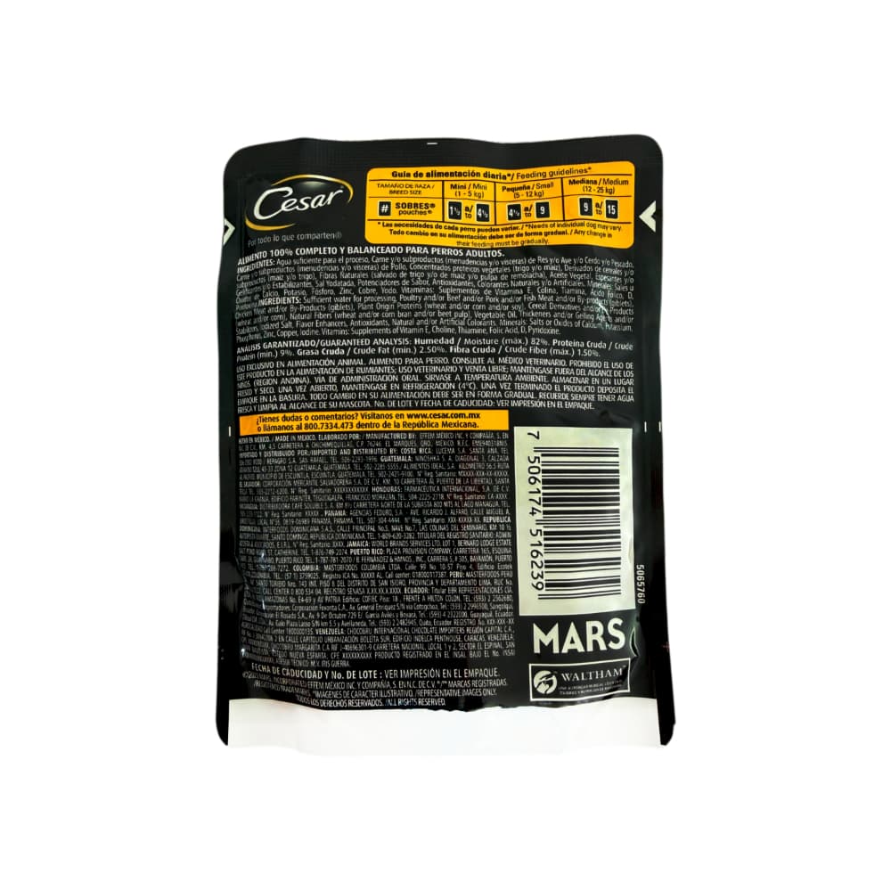 Alimento para perro pollo en su jugo Mini Filetes Cesar (75 g / 2.65 oz) - 3