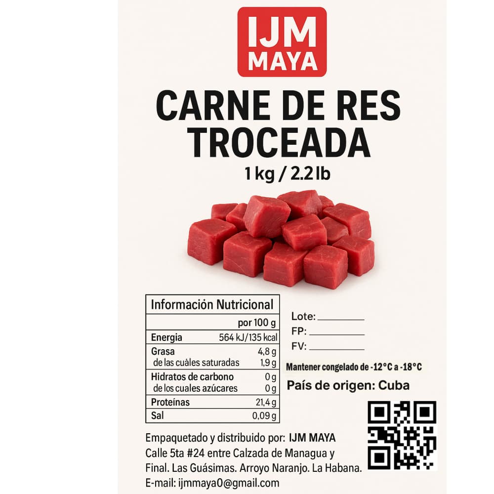 Carne de res troceada IJM Maya (1 kg / 2.2 lb) - 3