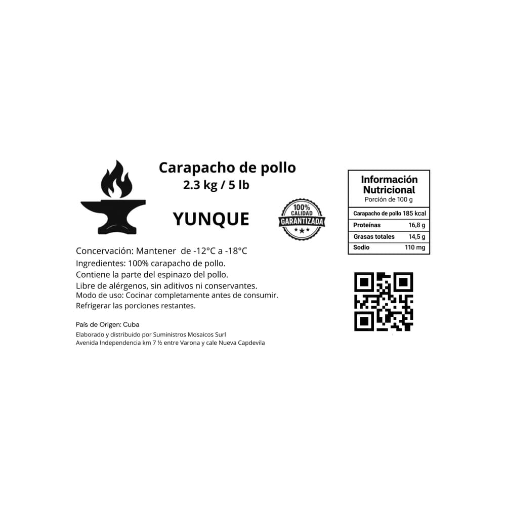 Carapacho de pollo Yunque (2.3 kg / 5 lb) - 3