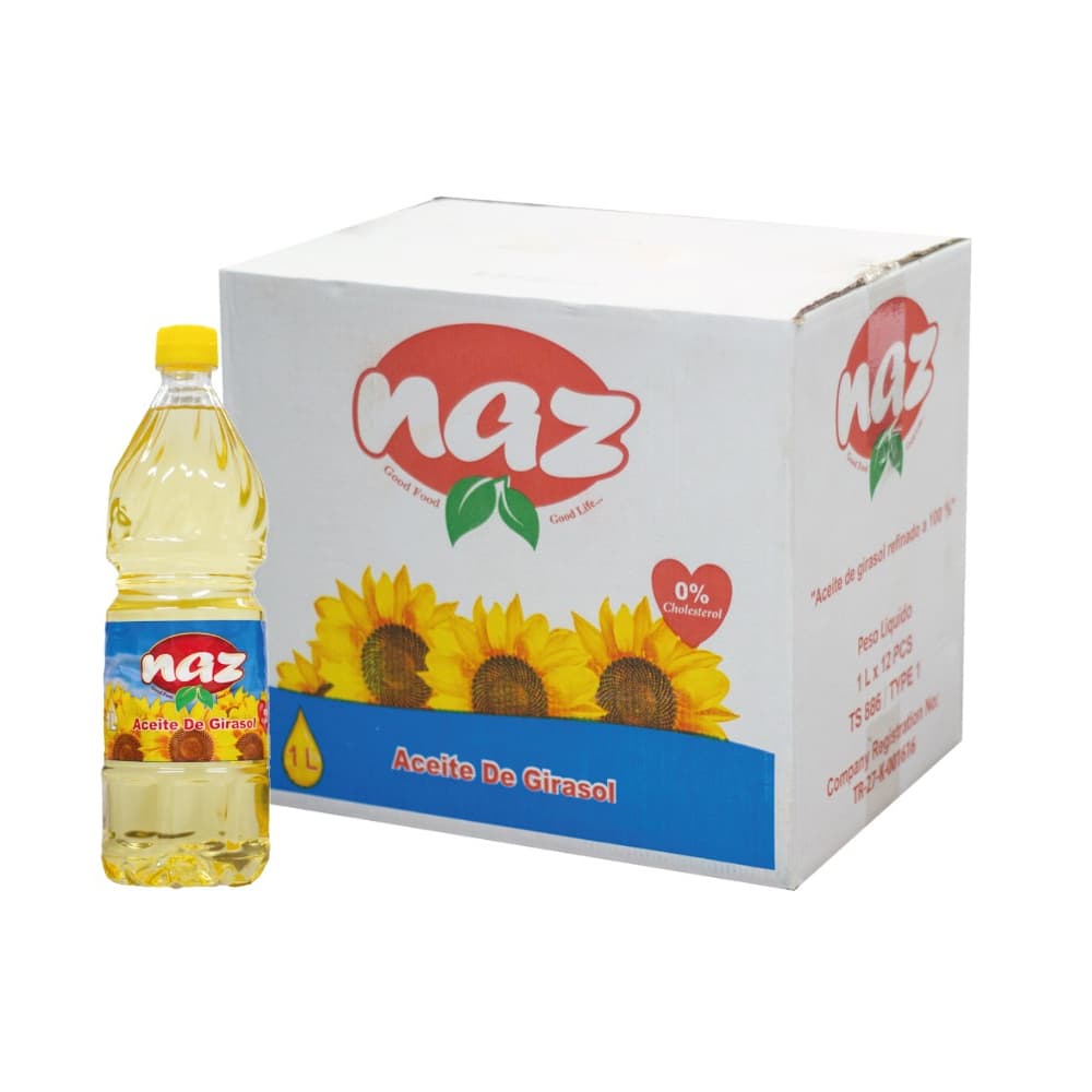 Caja de aceite de girasol Naz (12 x 1 L)