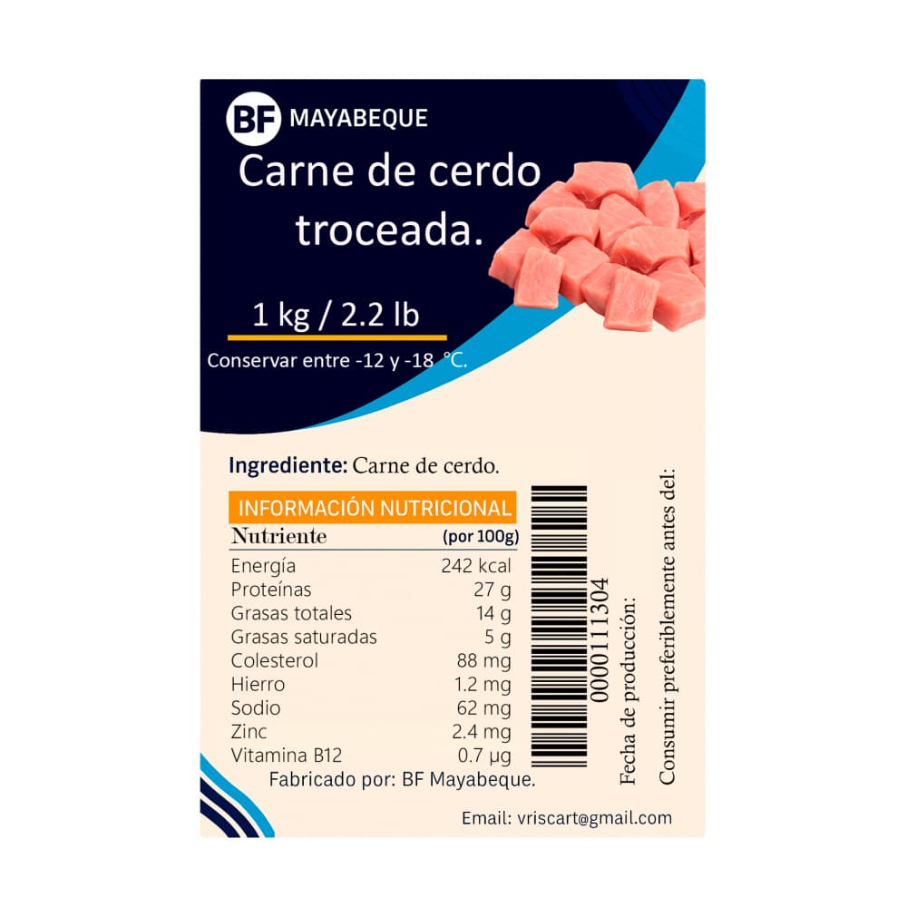 Carne de cerdo troceada BF Mayabeque (1 kg / 2.2 lb) - 3