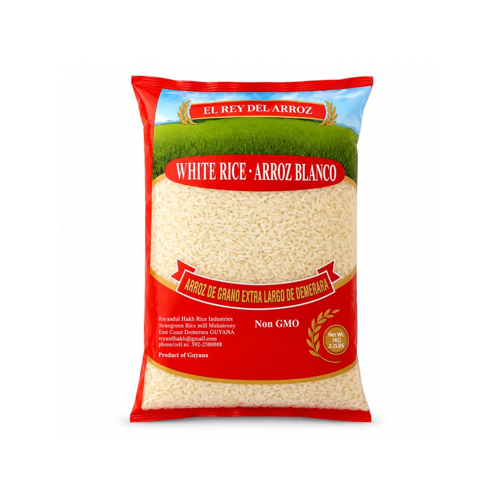 Arroz blanco de grano extra largo El rey del arroz (1 kg / 2.2 lb)