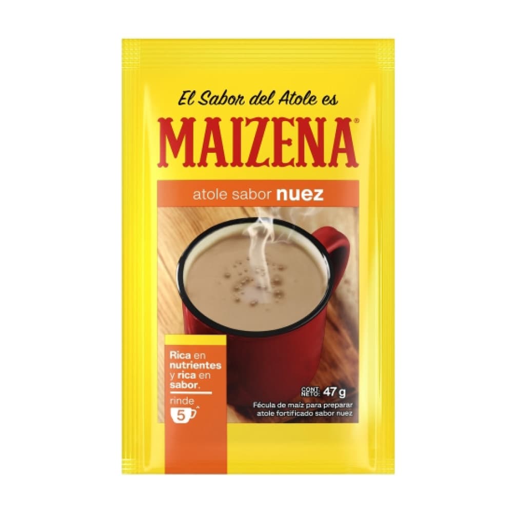 Fécula de maiz para preparar atole fortificado sabor nuez Maizena (47 g / 1.65 oz)