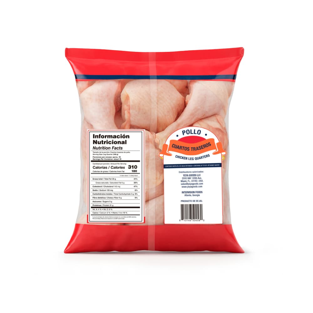 Caja de cuartos traseros de pollo Mar Jac -YEYA (15 kg / 33 lb) - 3