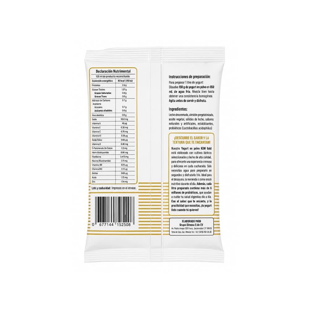 Yogurt en polvo para cucharear sabor natural KDM Gold (150 g / 5.29 oz) - 2