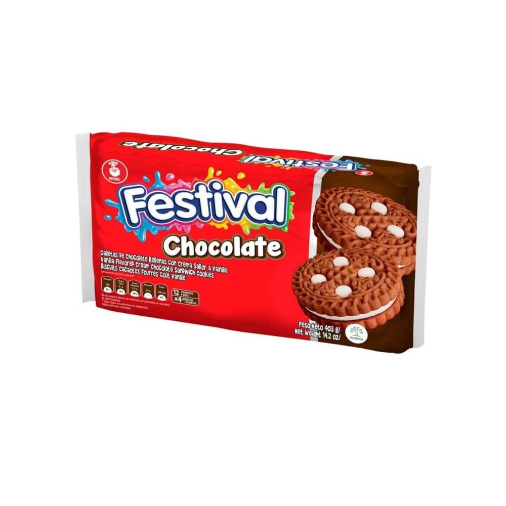 Galletas dulces de chocolate rellenas con crema sabor a vainilla Festival (403 g / 14.22 oz)