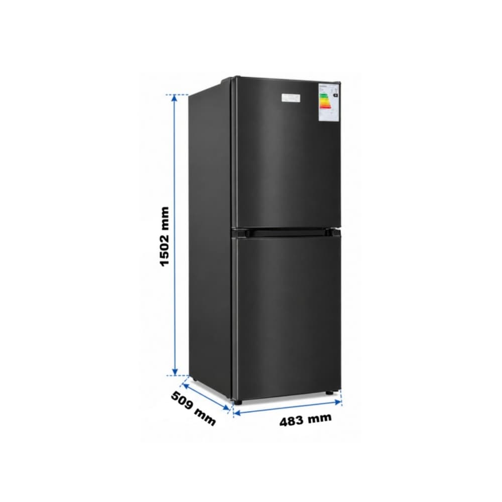 Refrigerador de 226 L / 8 pies cúbicos gris con dos puertas negras Royal RF800SBM - 2
