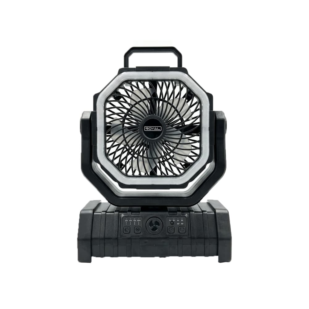 Ventilador recargable portátil con luz led color negro RA65REB Royal