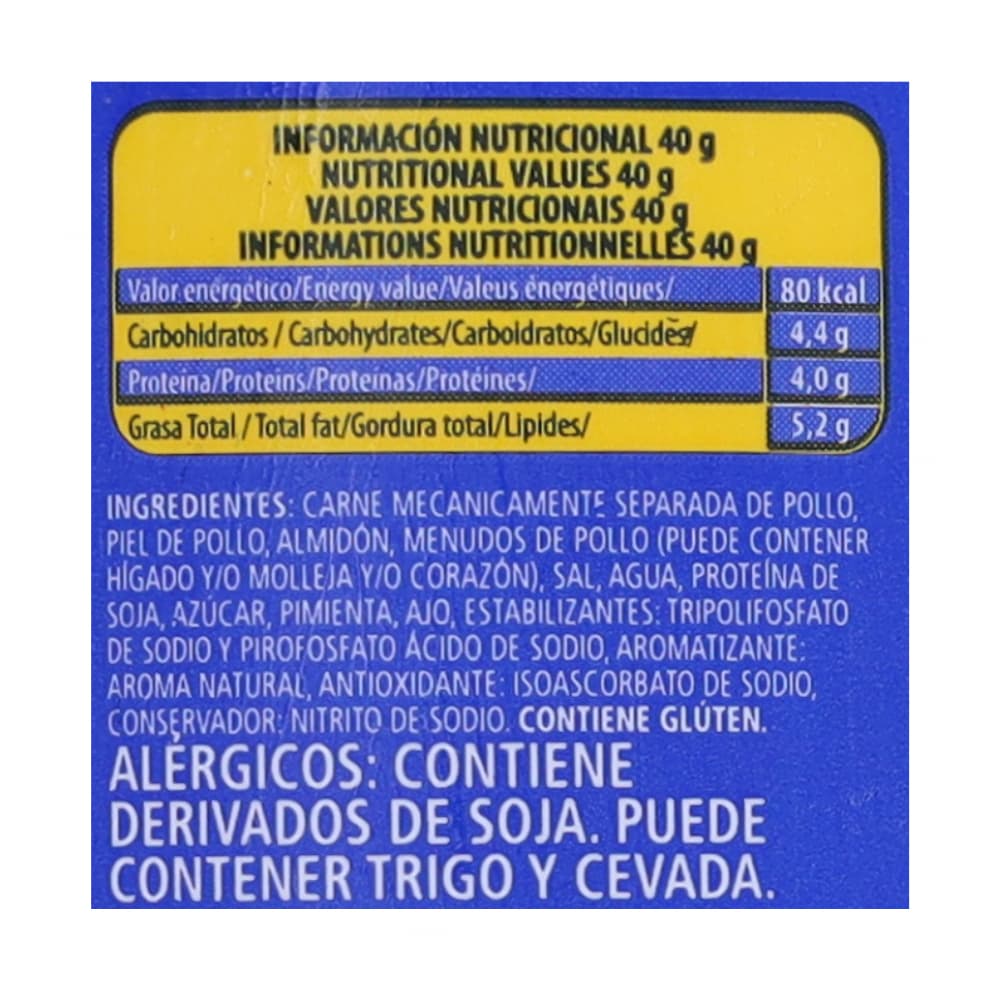 Mortadela de pollo congelada Confidence (1 kg / 2.2 lb) - 9