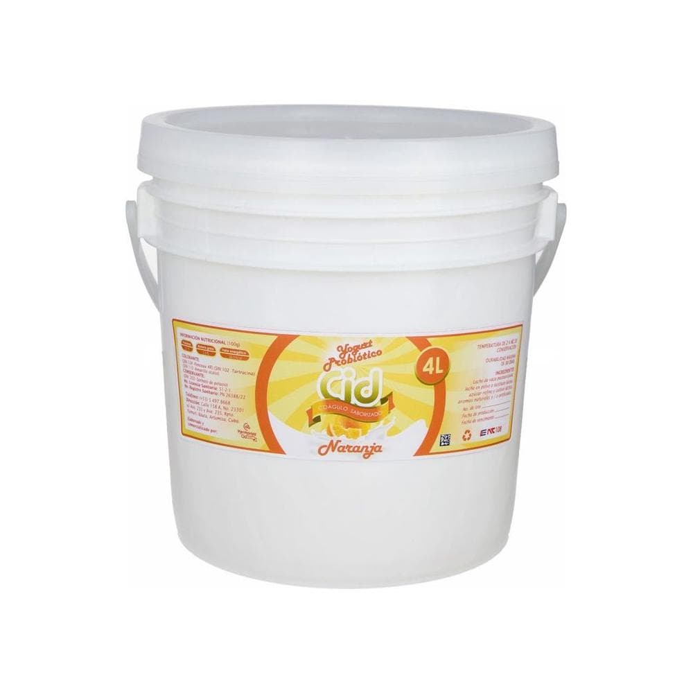 Yogurt probiótico saborizado de naranja Cid (4 L)