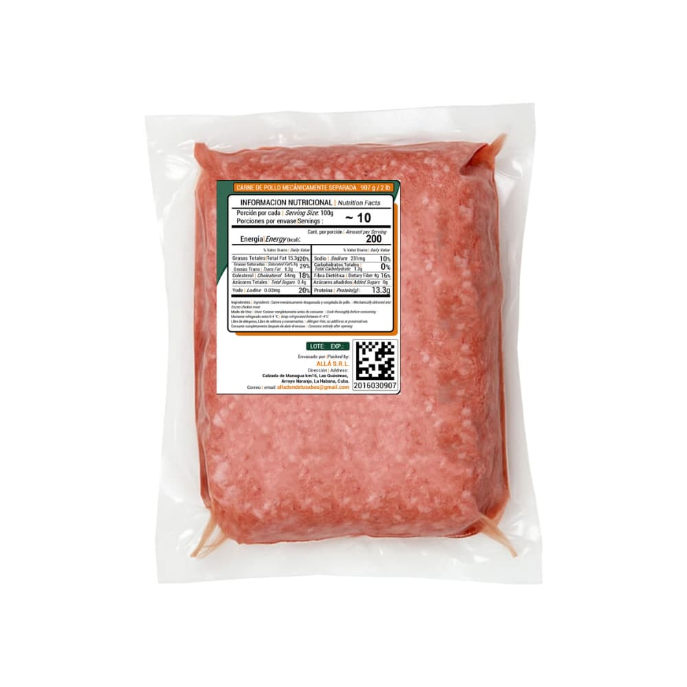Carne de pollo mecánicamente separada ALLÁ (907 g / 2 lb) - 2