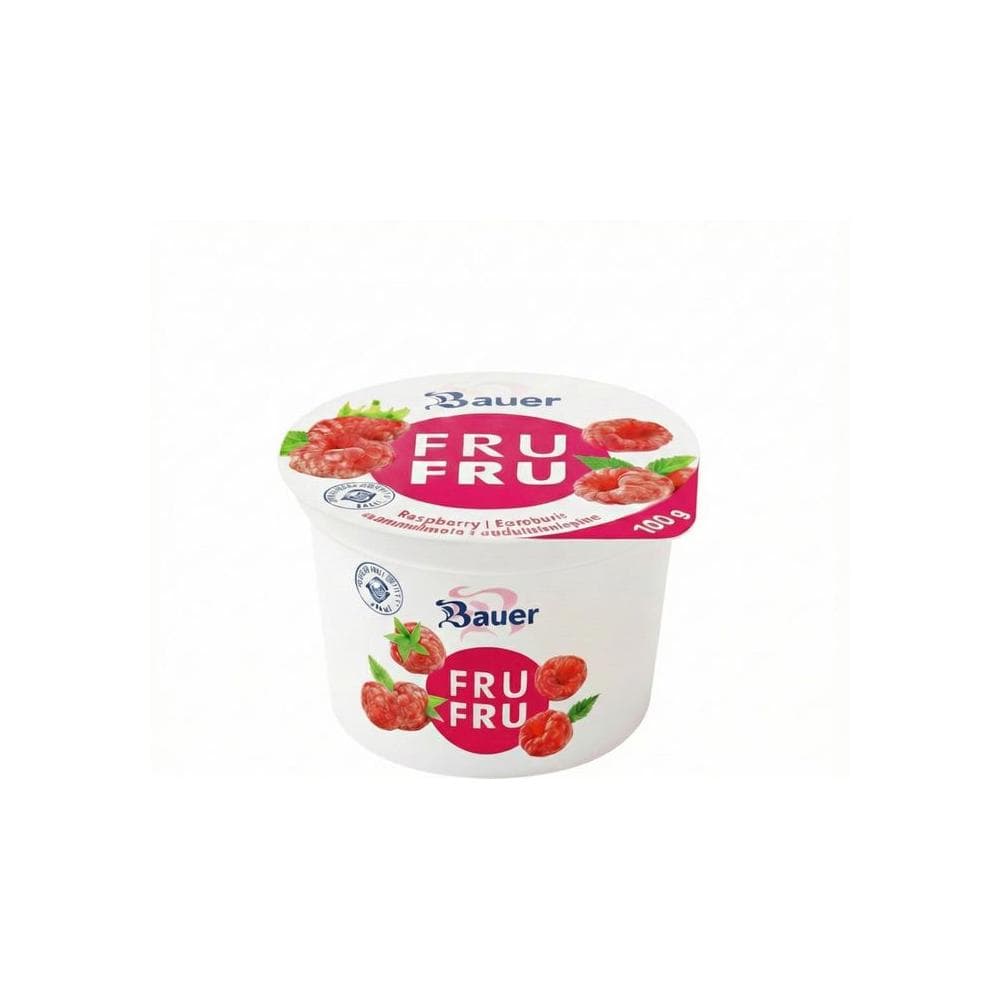 Yogur sabor frambuesa Bauer Fru Fru (100g / 3.53oz)