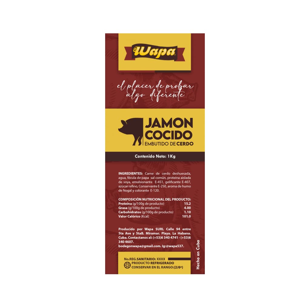 Jamón cocido Wapa (1 kg / 2.2 lb) - 2