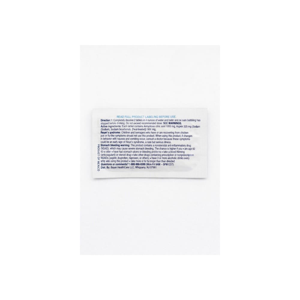 Tabletas efervescentes con ácido acetilsalicílico y bicarbonato de sodio Alka-Seltzer (2 U) - 2