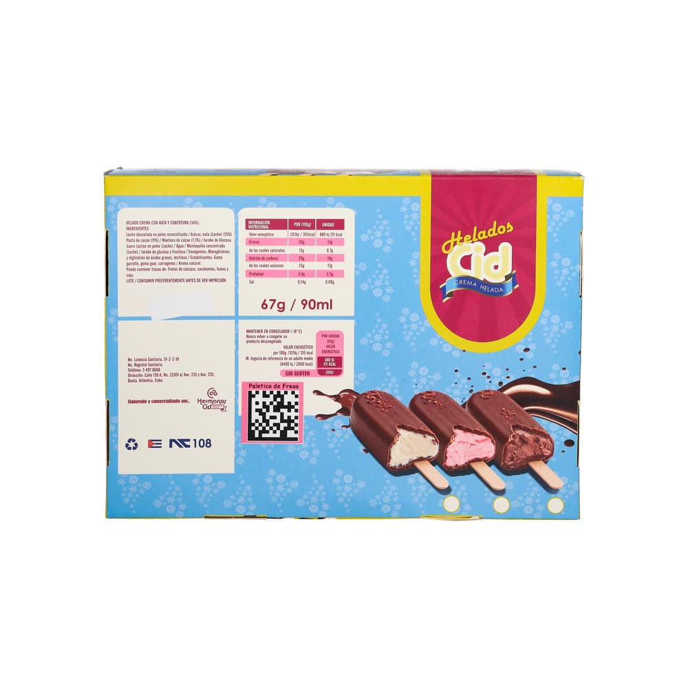 Paleta de helado sabor fresa con cubierta de chocolate CID (4 U) - 4