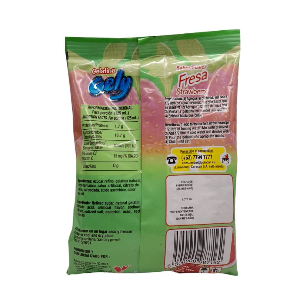 Gelatina sabor fresa Gely (170 g / 6 oz) - 2