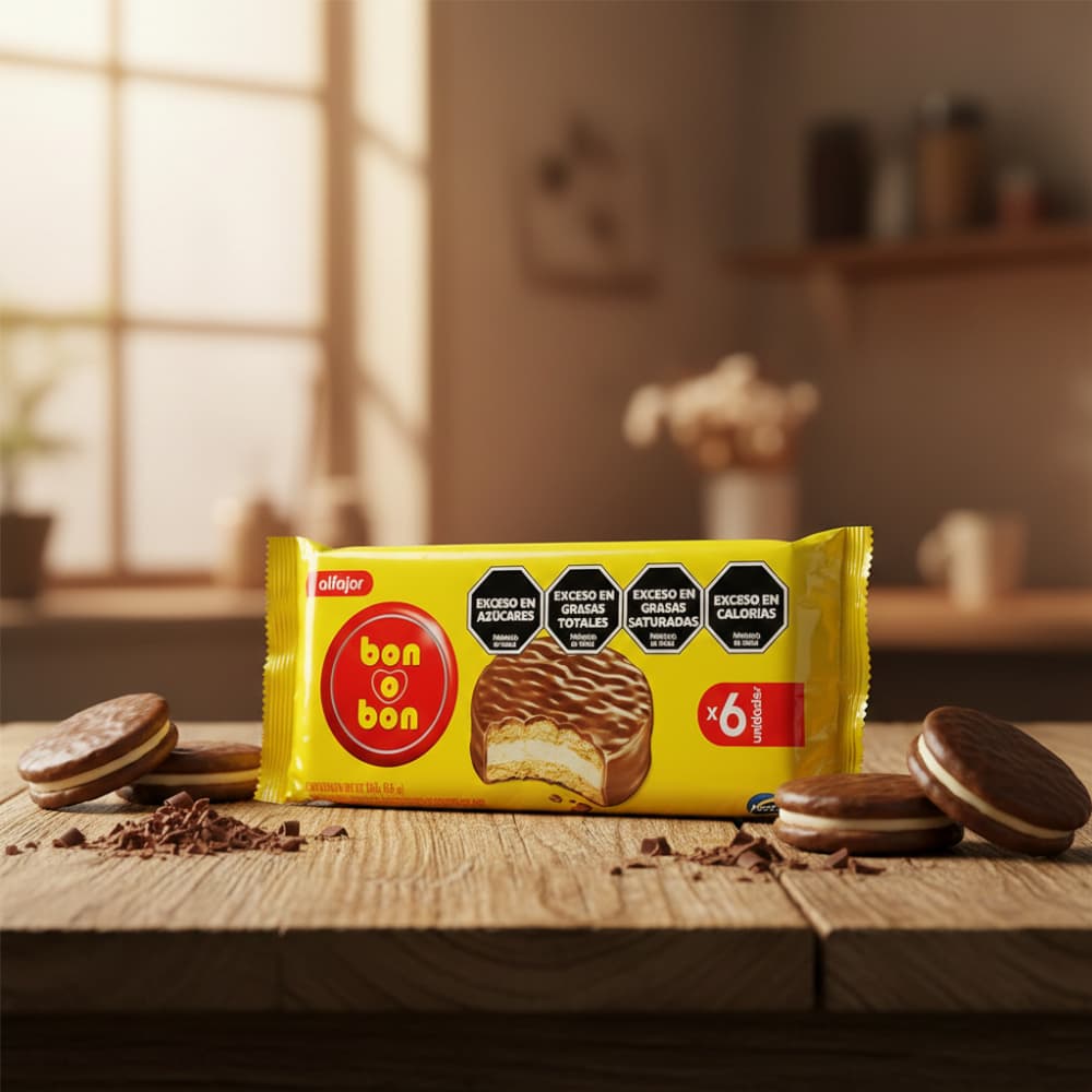 Alfajor de chocolate con leche relleno con crema de maní Bon o Bon Arcor (240 g / 8.5 oz) - 5