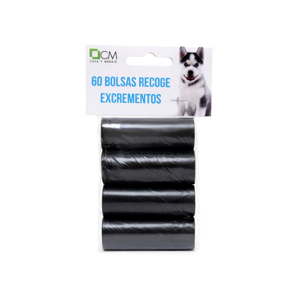 Bolsas recoge excrementos negras Casa y Menaje (60 U)