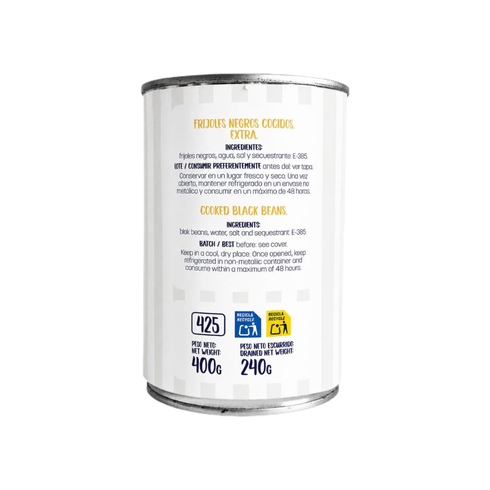 Frijoles negros cocidos enlatados La Abuela Mercedes (400 g / 14.11 oz) - 3
