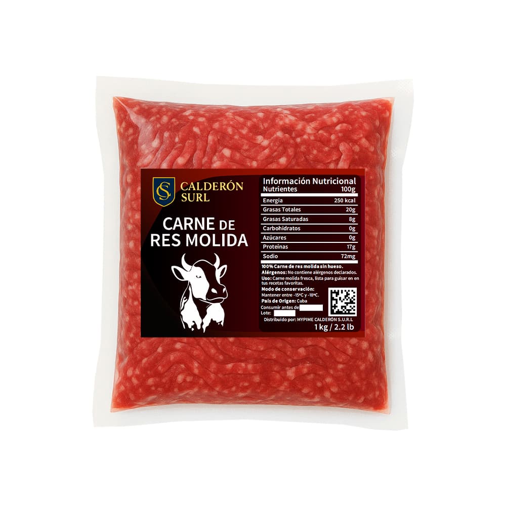 Carne de res molida Calderón (1kg / 2.2 lb)