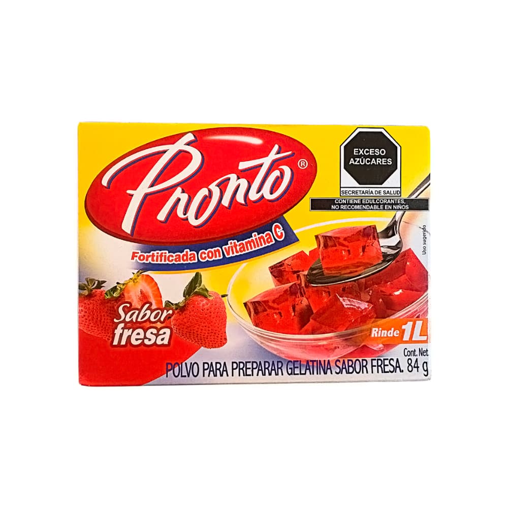 Polvo para preparar gelatina sabor fresa Pronto (84 g / 2.96 oz)