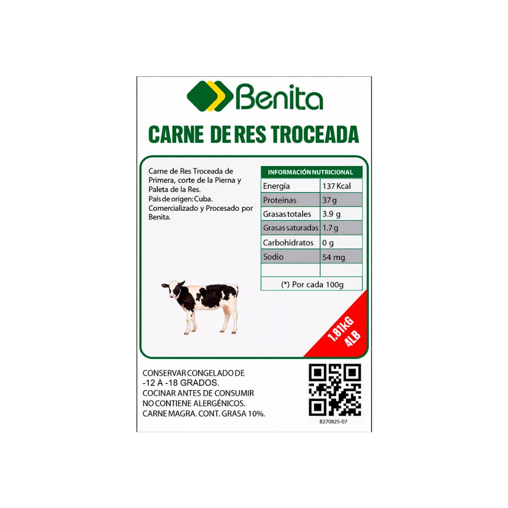 Carne de res troceada de primera Benita (1.81 kg / 4 lb) - 3