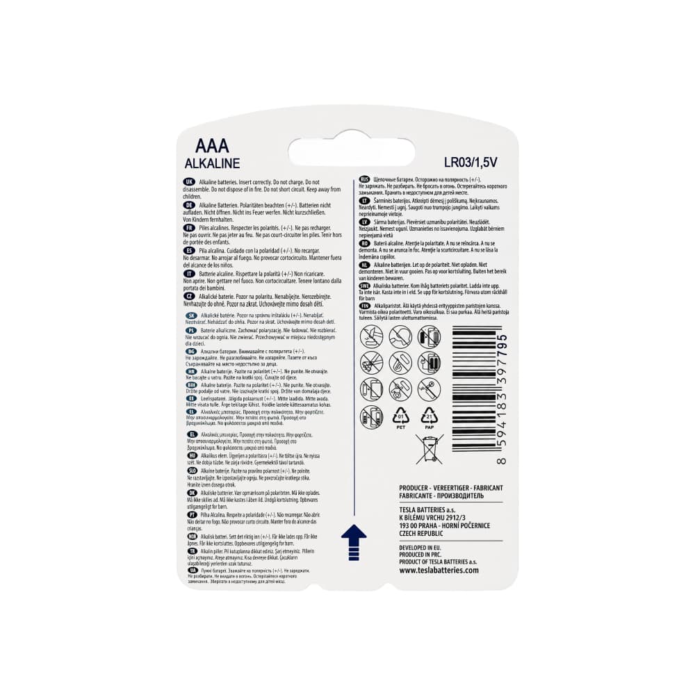 Baterías alcalinas AAA Tesla TOYS+ (4 U) - 2