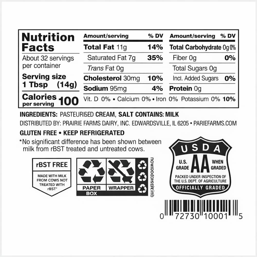 Mantequilla con sal Prairie Farms (453 g / 1 lb) - 2