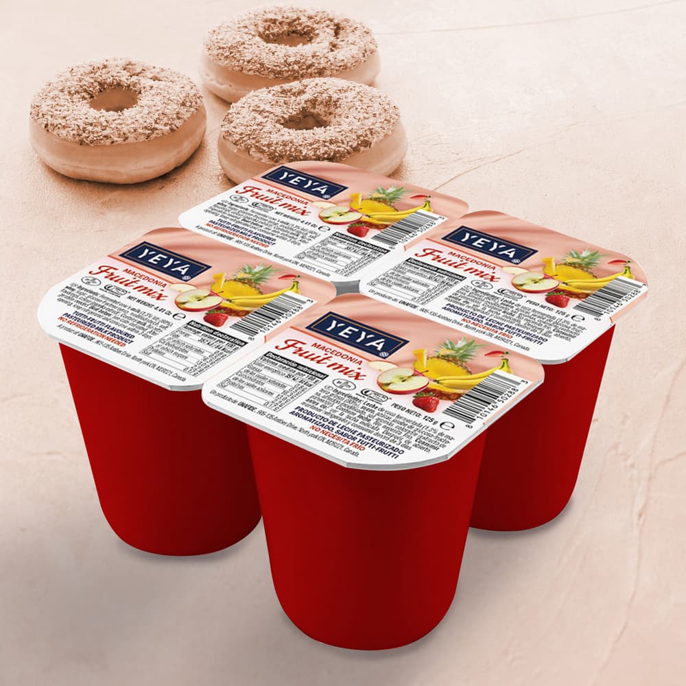 Yogurt pasteurizado sabor macedonia YEYA (4 x 125 g / 4.41 oz) - 5