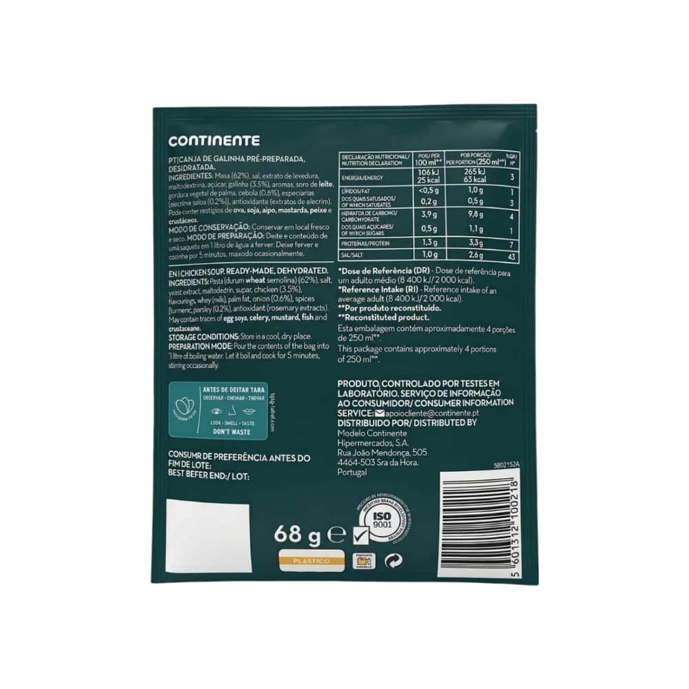 Sopa de pollo Continente (68 g / 2.4 oz) - 2