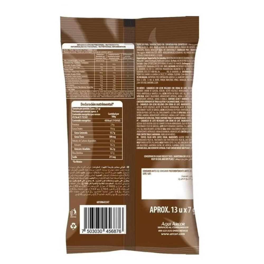 Caramelos con leche rellenos con crema de café Arcor (90 g / 3.1 oz) - 2