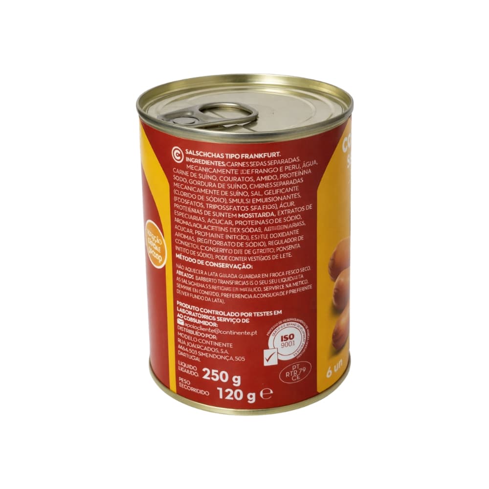 Salchichas Frankfurt en lata, sin gluten, Continente (250 g / 8.8 oz) - 2