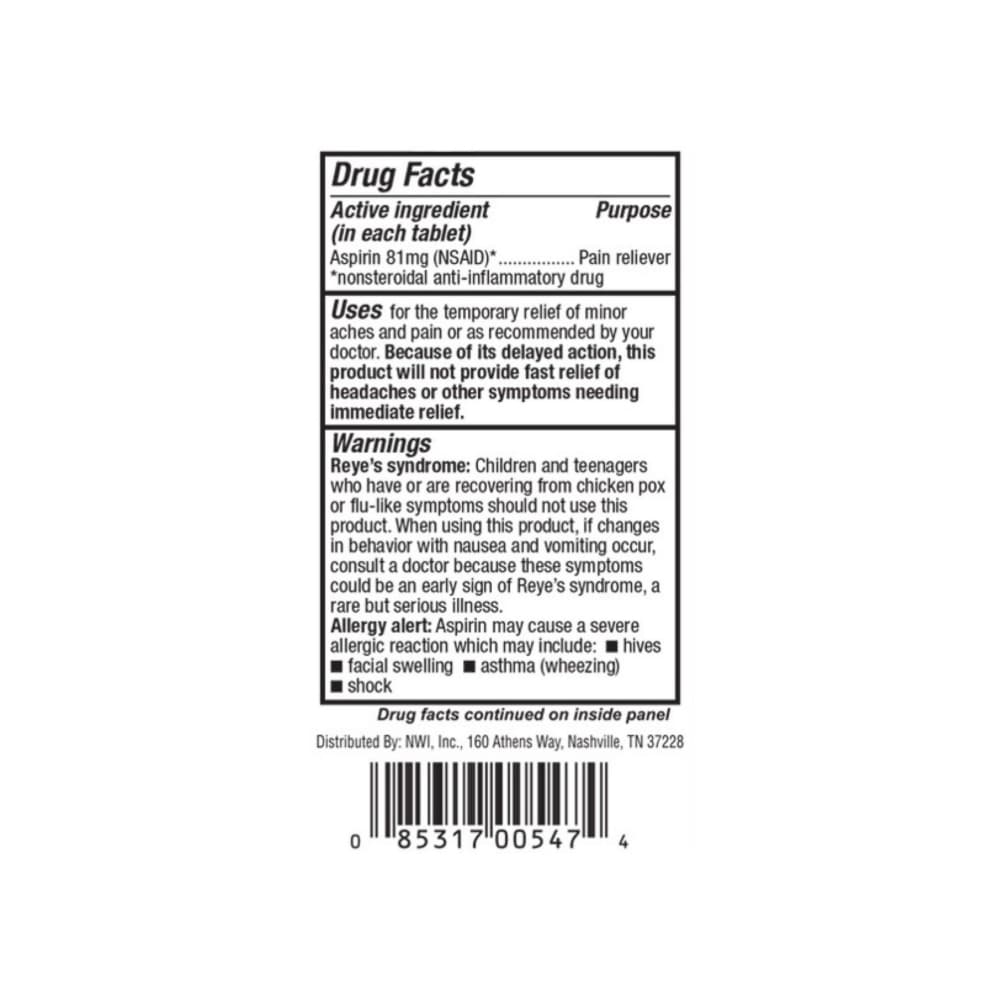 Aspirina. Ácido acetilsalicílico 81 mg CAREALL (120 tabletas) - 4