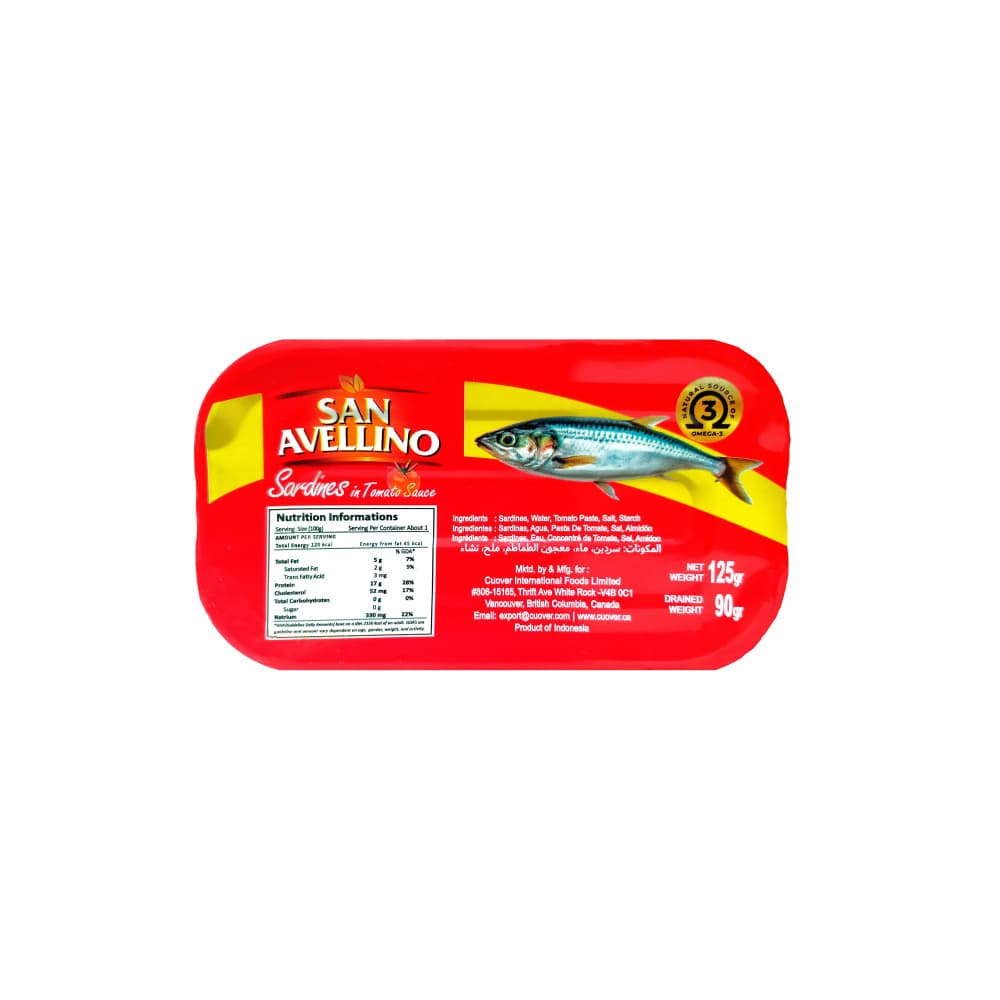 Sardinas en salsa de tomate San Avellino (125 g / 4.40 oz) - 7
