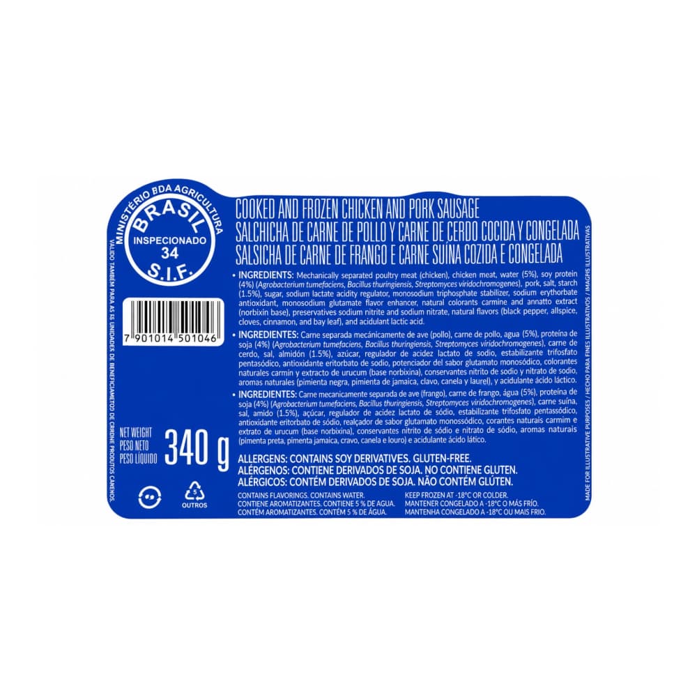 Salchicha mixta de pollo y cerdo Bello (340 g / 12 oz) - 3
