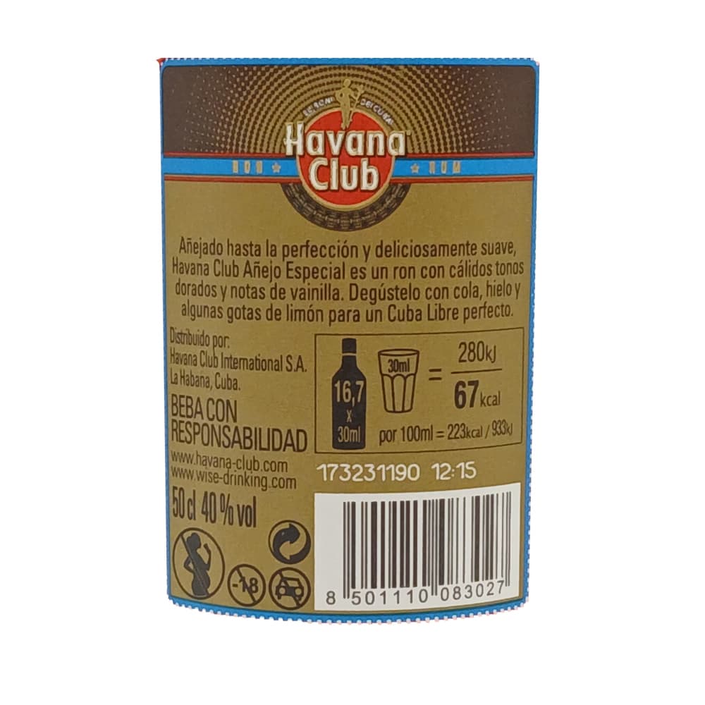 Ron añejo especial Havana Club (500 ml) - 3