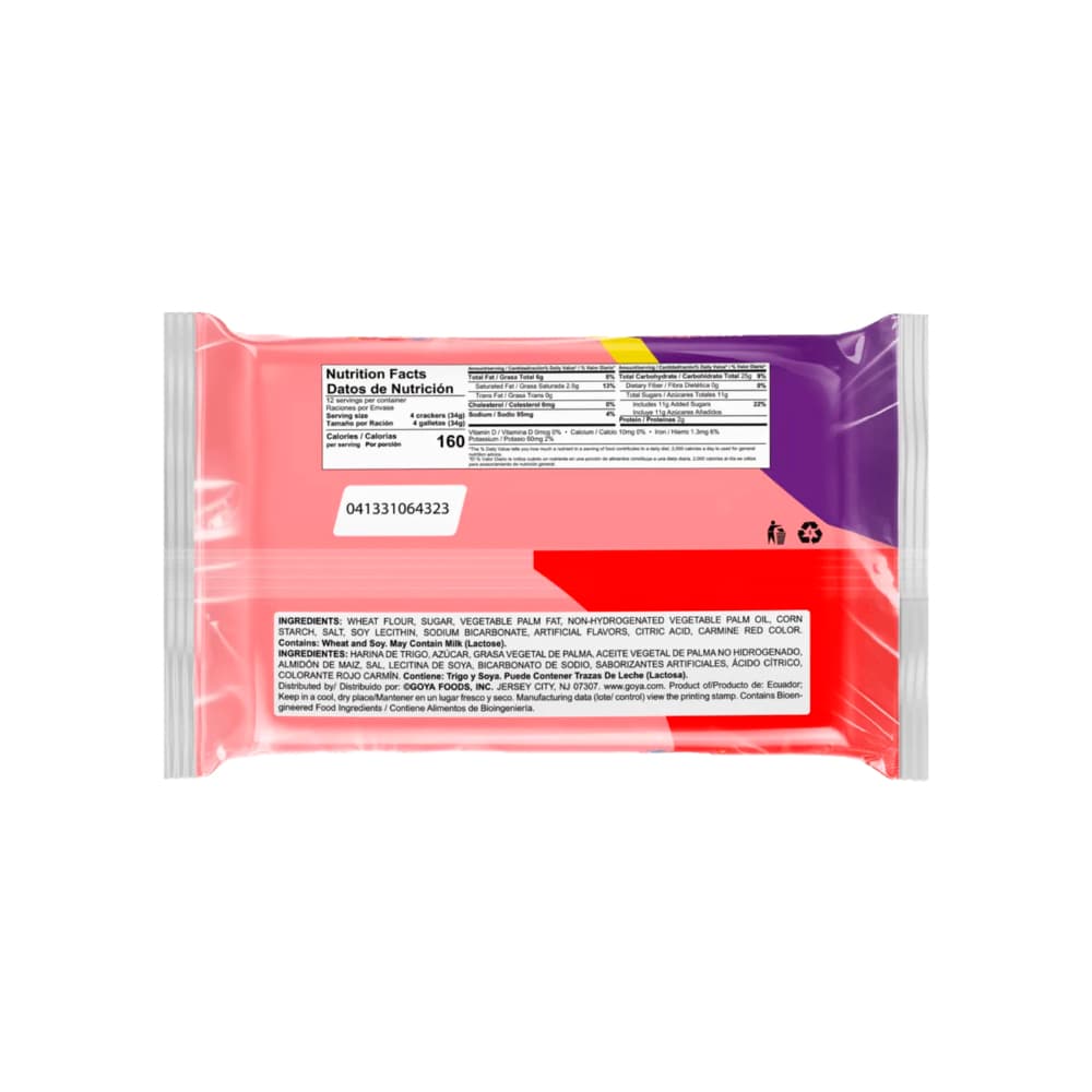 Galletas de vainilla rellenas con crema sabor a fresa Carnaval Goya (403 g / 14.2 oz) - 2