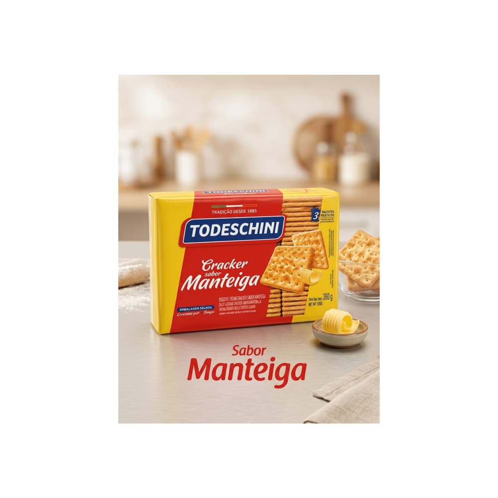 Galletas Cream Cracker sabor mantequilla Todeschini (360 g / 12 oz) - 4