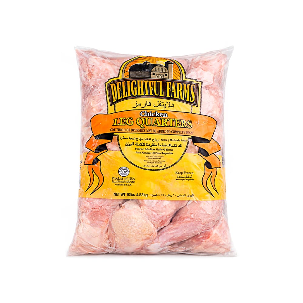 Cuartos traseros de pollo Delightful Farms (4.54 kg / 10 lb)