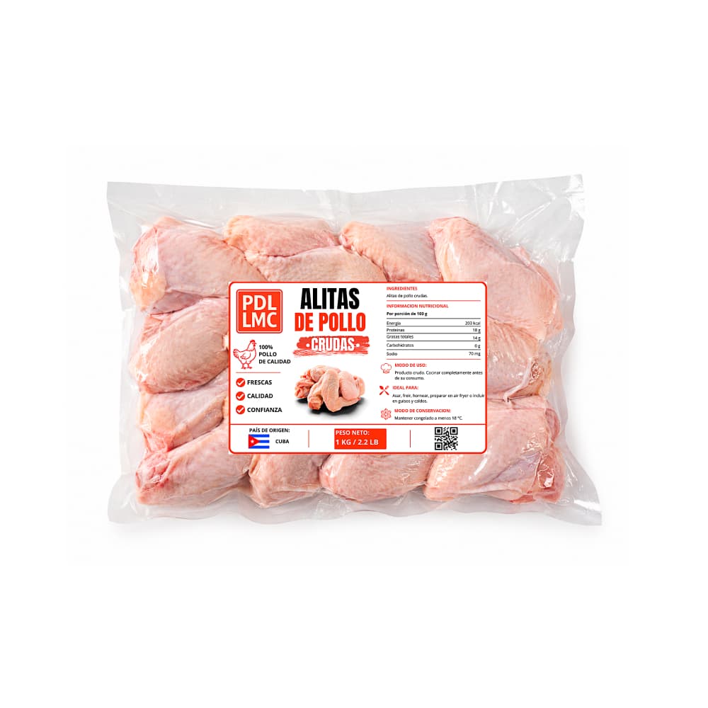 Alitas de pollo crudas PDL LMC (1 kg / 2.2 lb) - 2